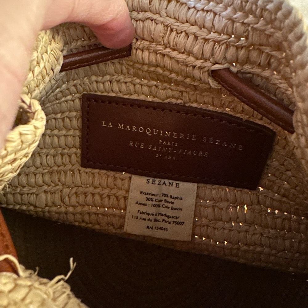Sézane mini farrow raphia Bucket Bag - Picture 4 of 5